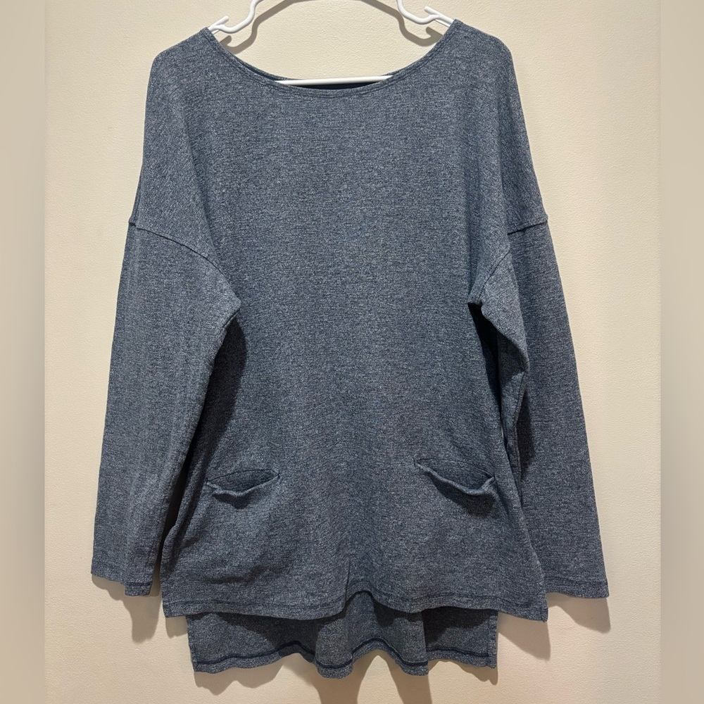 UGG Hi-Low Cotton Tunic Shirt in Heather Blue Women’s Large